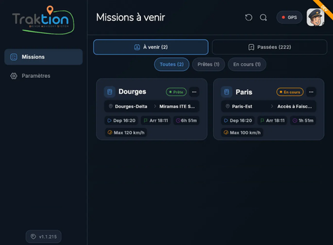 L'application conducteur